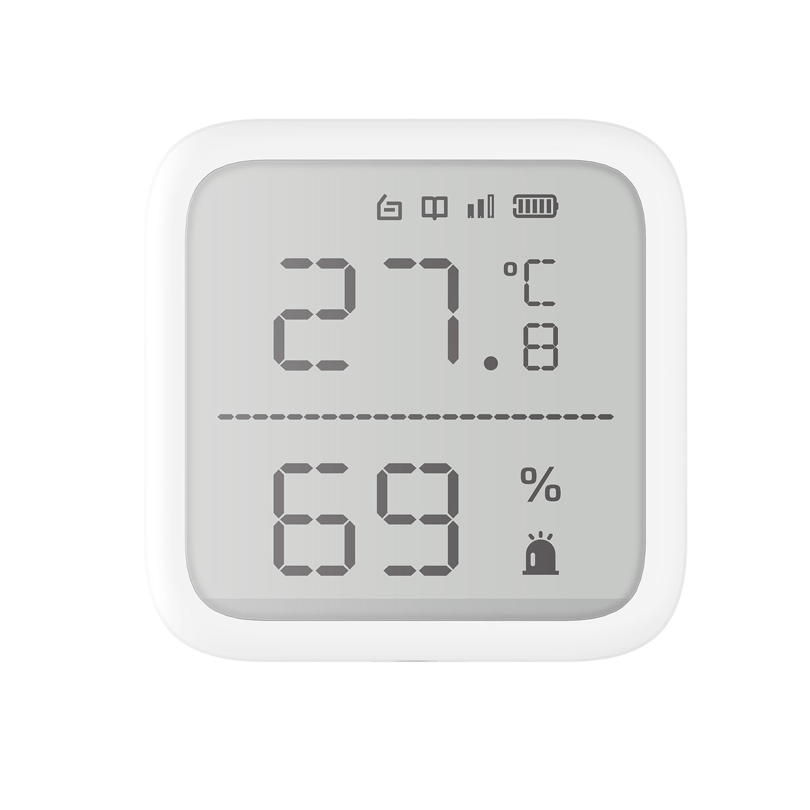 DS-PDTPH-E-WE - Rilevatore Temperatura Wireless con Display 2,7", App Remota e Sonda Esterna - Hikvision