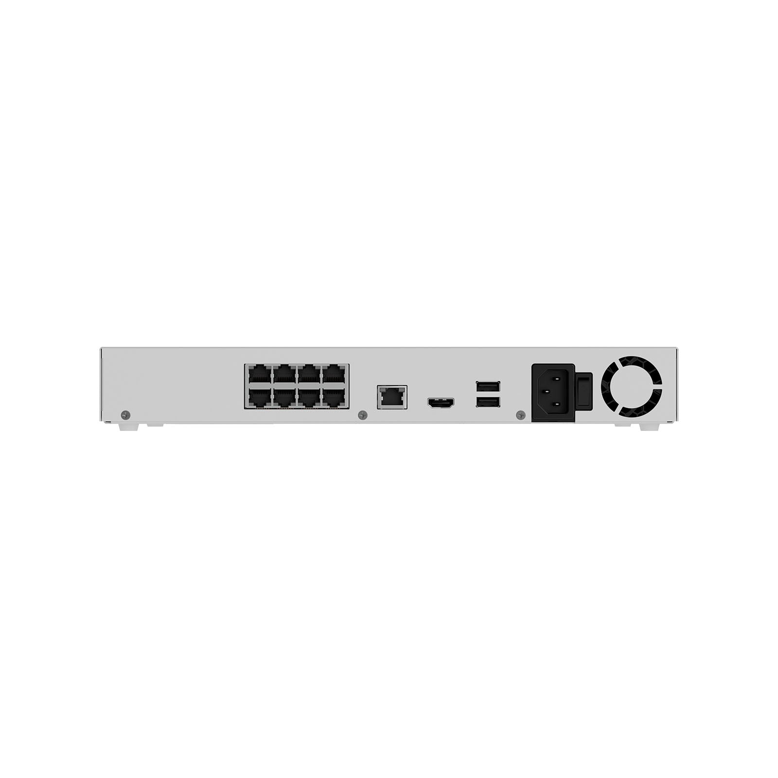 140913.122.WH1 - Ajax NVR H2D8PAC Bianco 8 Canali PoE 4K HDMI NVR IP 12MP con AI, 8 Porte PoE, H.265, 2 HDD 16TB, ONVIF