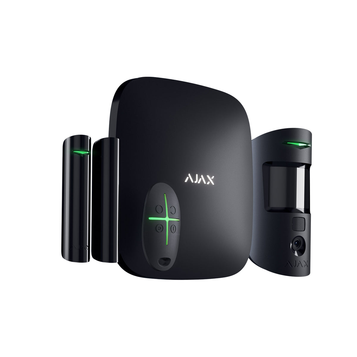 156254.381.BL1 - Ajax Starter Kit Cam HDR Hub 2 Nero – Sistema Allarme Wireless Professionale 2SIM - Ajax