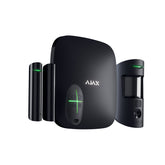 156254.381.BL1 - Ajax Starter Kit Cam HDR Hub 2 Nero – Sistema Allarme Wireless Professionale 2SIM - Ajax