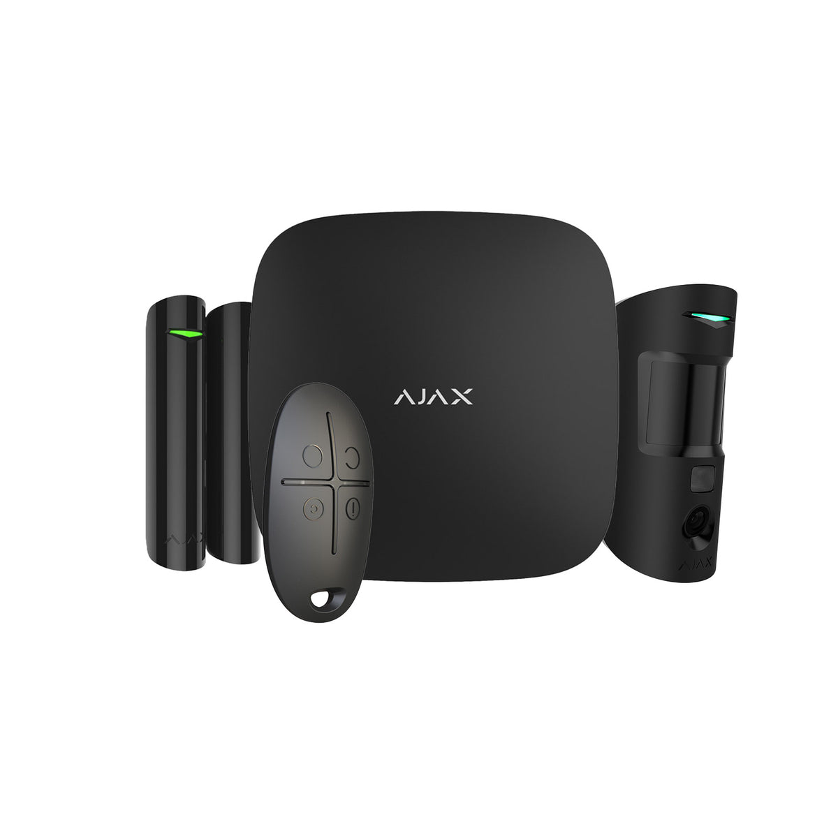 156256.382.BL1 - Ajax Starter Kit Cam Plus HDR Hub Plus 2 Nero – Sistema Allarme Wireless 4G Professionale - Ajax