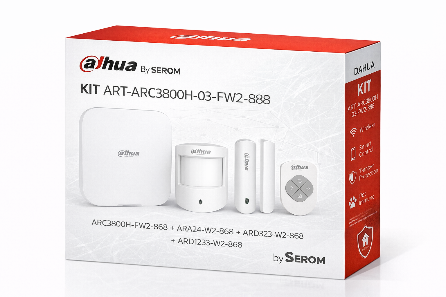 ART-ARC3800H-03-FW2-868 - Kit Allarme Wireless con WiFi, 4G Doppia SIM e Verifica Video per Casa e Ufficio - Dahua