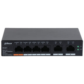 CS4006-4GT-60 - Switch di Rete 4 Porte PoE + 2 Porte Gigabit 60W con Supporto IEEE802.3af/at e Case in Metallo - Dahua
