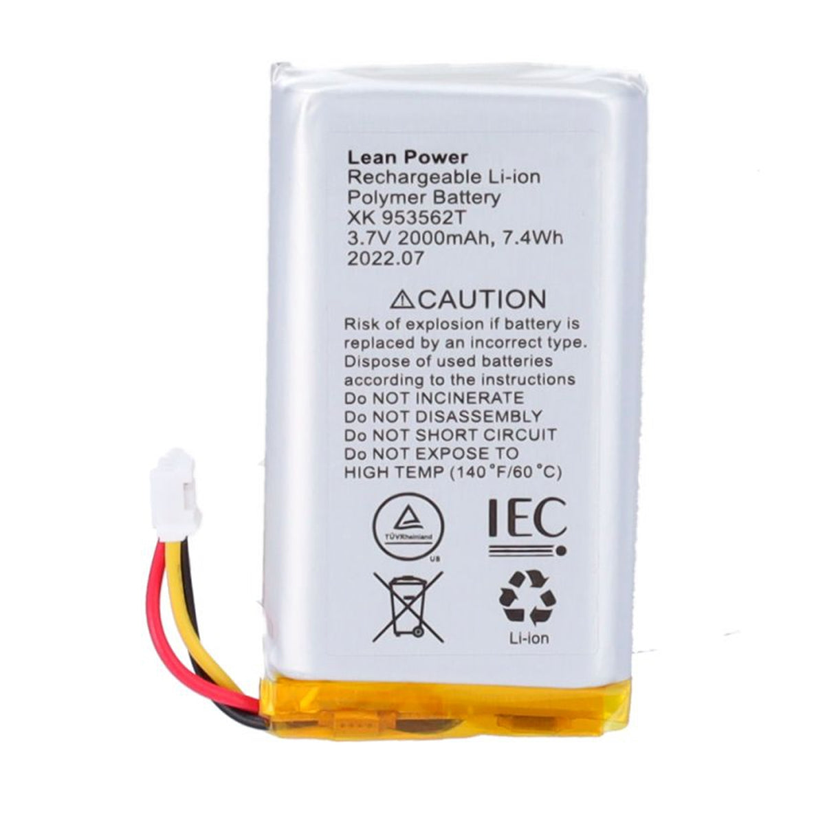 63464.87.NC - Batteria di Ricambio 3.7V 2000mAh per AJ-HUB, AJ-HUB2, ReX e ReX 2 - Ajax