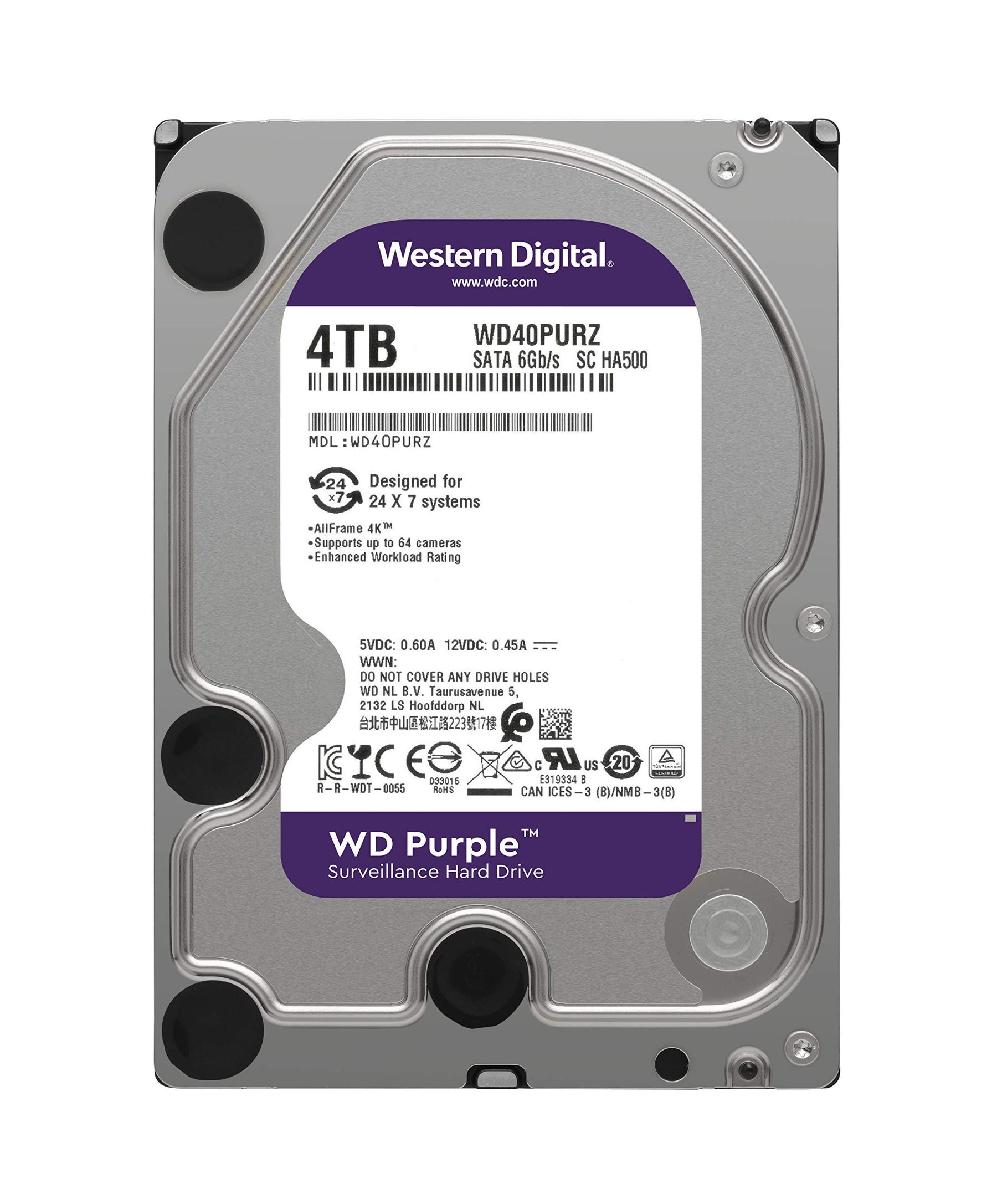 Western Digital WD40PURZ 3.5 HD Hard Disk HDD 4 TB Internal SATA DRIVE