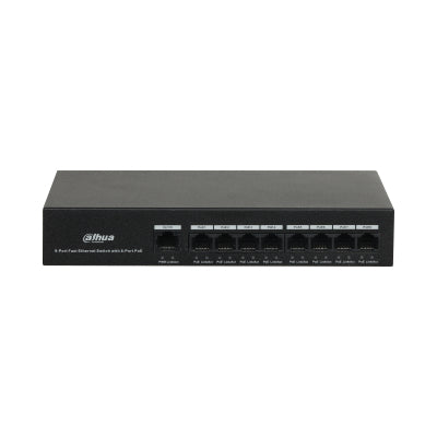 Dahua Technology PoE PFS3009-8ET-65 switch di rete Non gestito L2 Fast Ethernet (10/100) Supporto Power over Ethernet (PoE) Nero