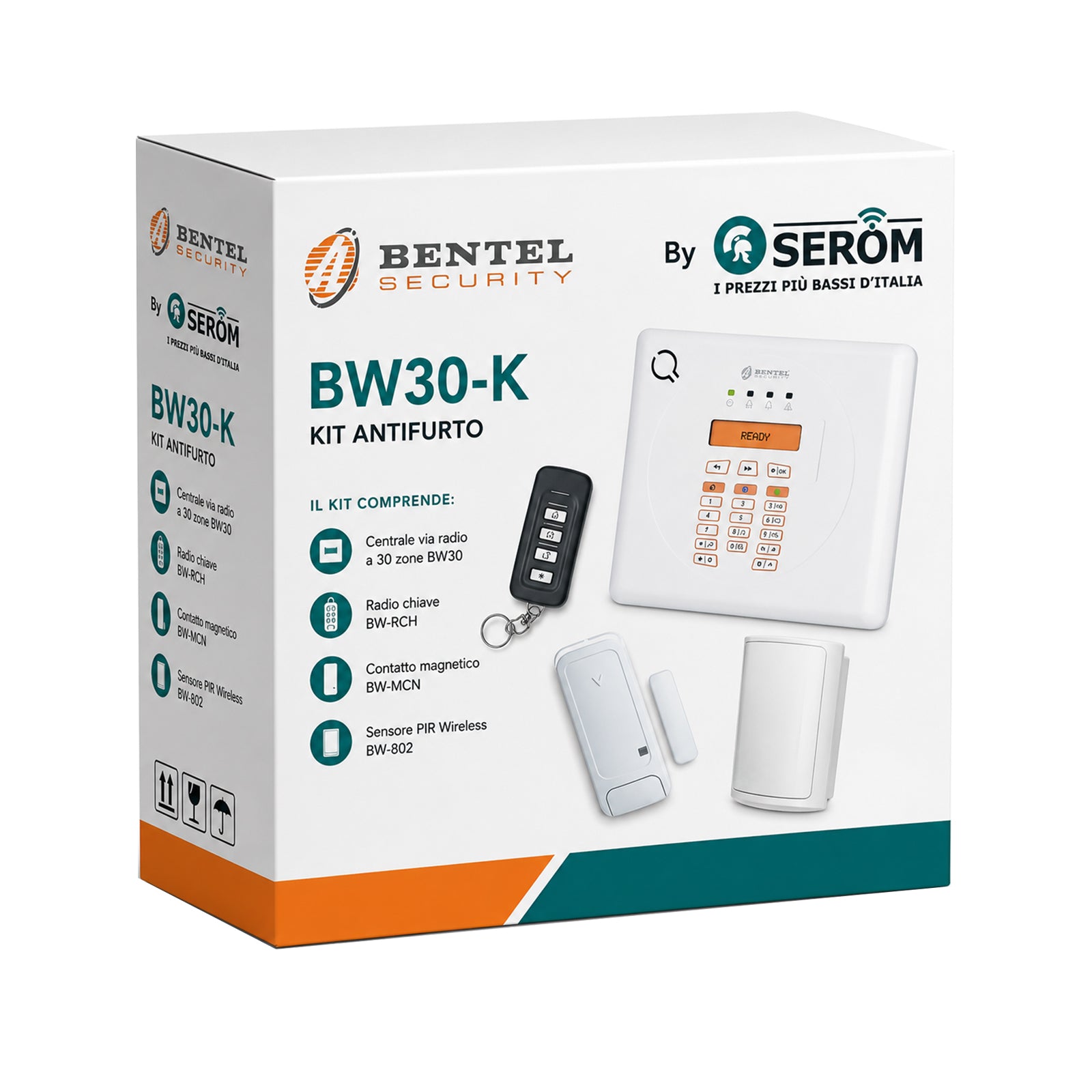 BW30-K - Kit completo centrale wireless PIR 30 zone antifurto sicurezza - Bentel