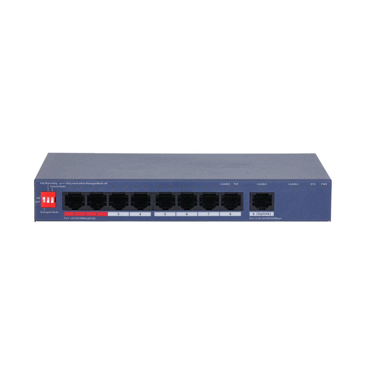 CS4009-8ET1GT-110 – PoE Cloud Switch mit 8 PoE-Ports, 110 W Gigabit-Ethernet (IEEE 802.3bt), Reichweite bis zu 250 m, DoLynk – Dahua