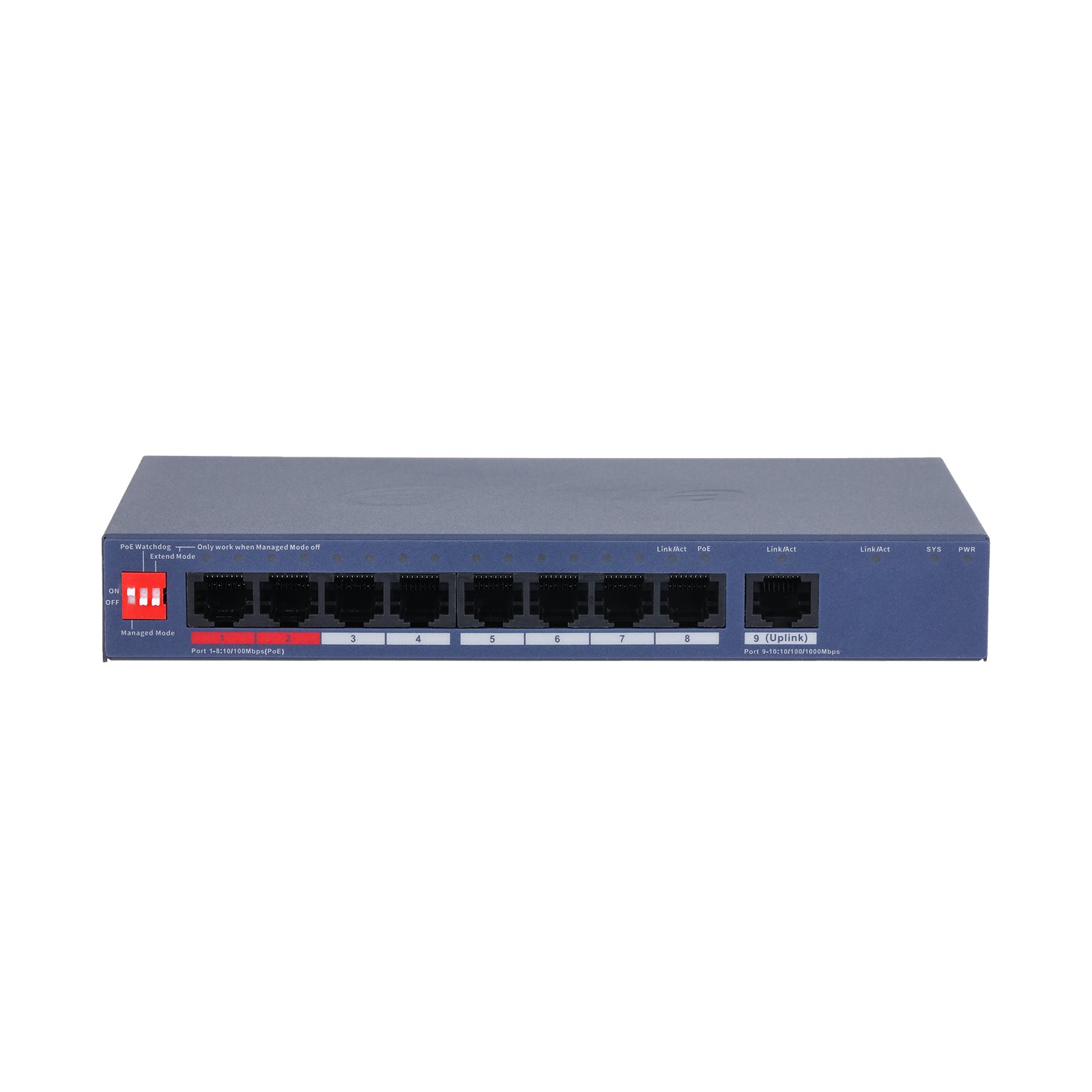 CS4009-8ET1GT-110 - Switch PoE Cloud 8 Porte PoE 110W Gigabit IEEE 802.3bt Long Distance 250m DoLynk - Dahua