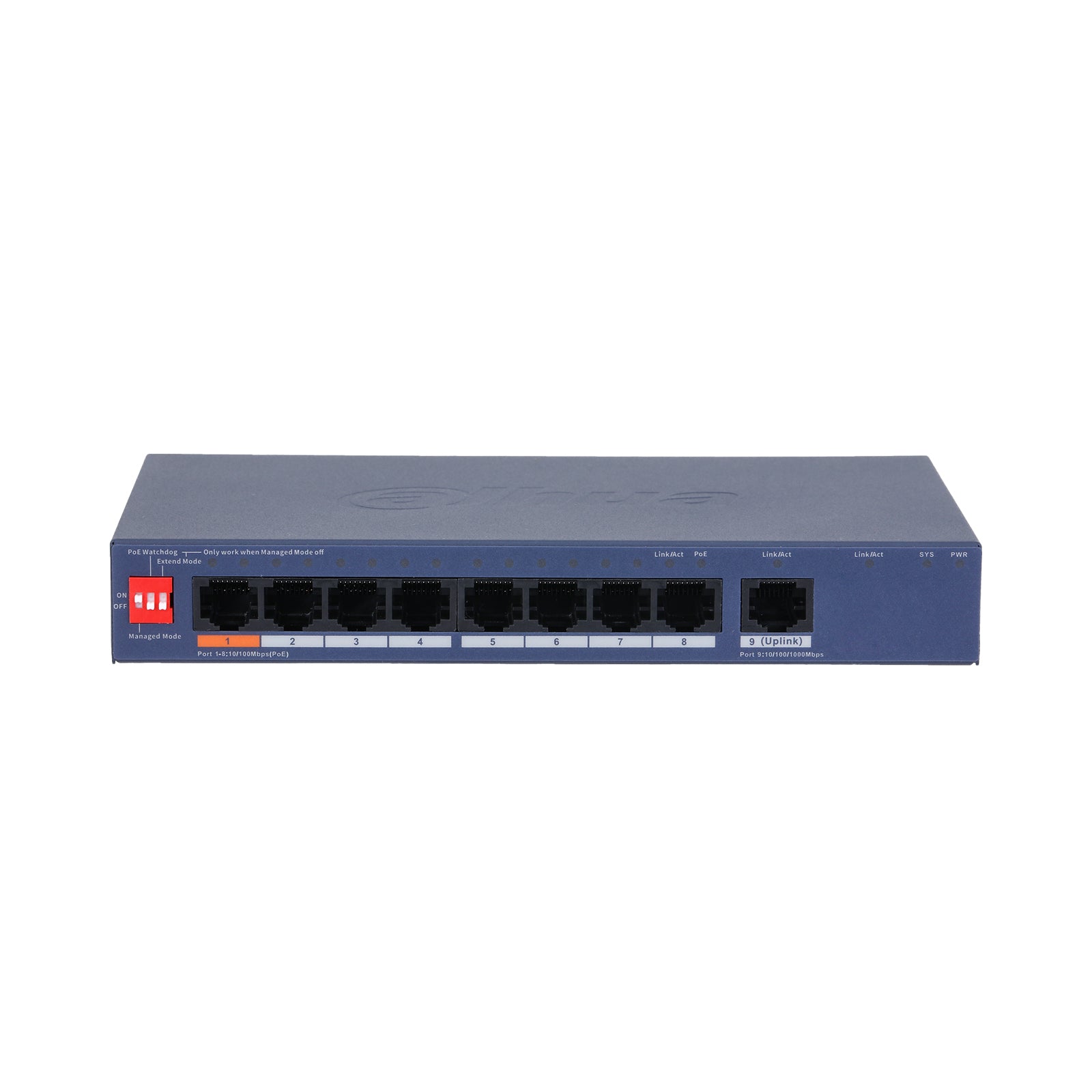 CS4009-8ET1GT-60 Switch PoE 9 Porte 8 PoE 60W Hi-PoE Uplink Gigabit DoLynk Watchdog VLAN - Dahua