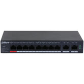 CS4010-8GT-110 - Switch di Rete PoE 8 Porte + 2 RJ45 Gigabit | Fino a 90W per Porta, Range 250m, Metallo - Dahua