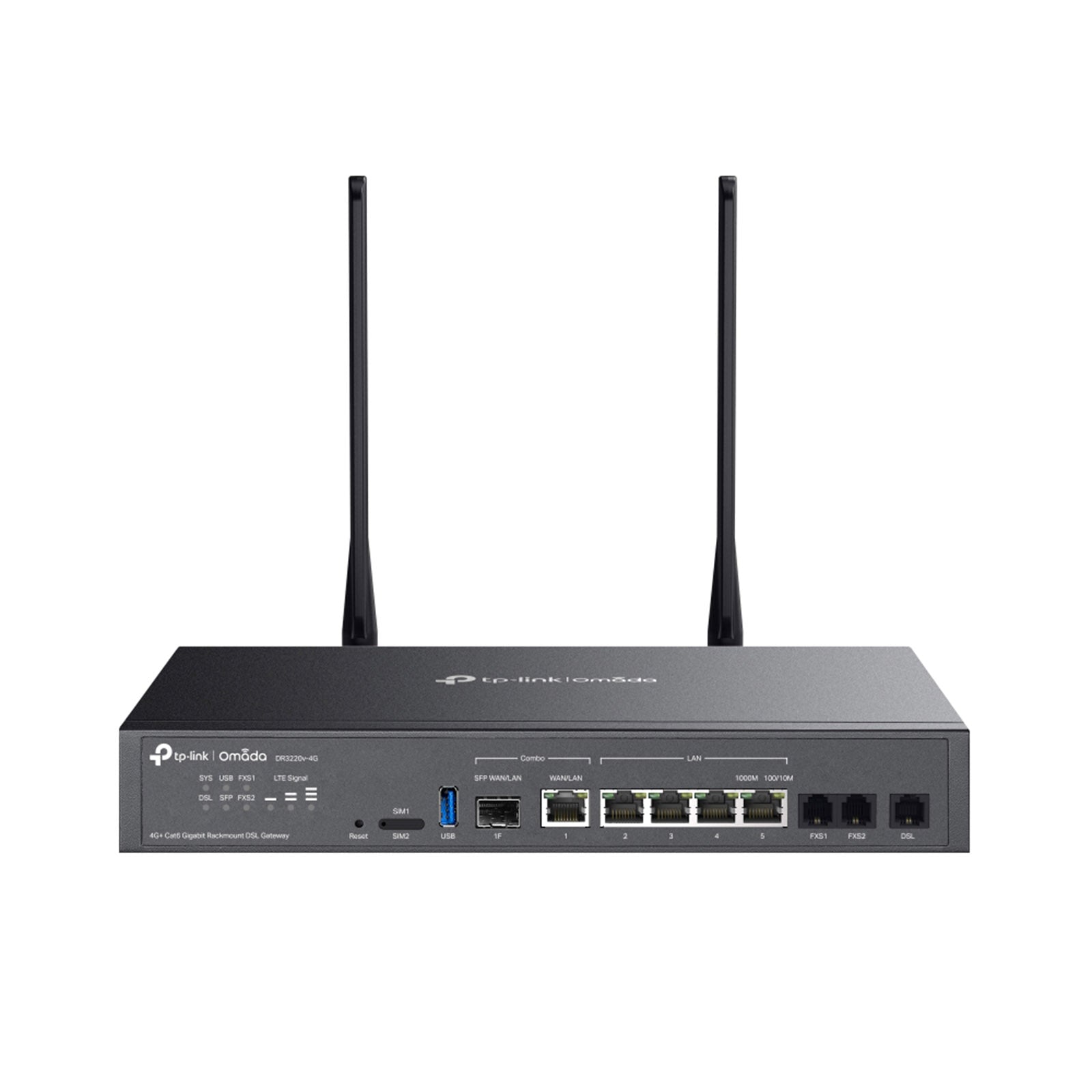 DR3220V-4G - Gateway DSL Rackmount 4G+ Cat6 con Multi-WAN, VPN Avanzate e Gestione Omada SDN per Reti Aziendali - Omada