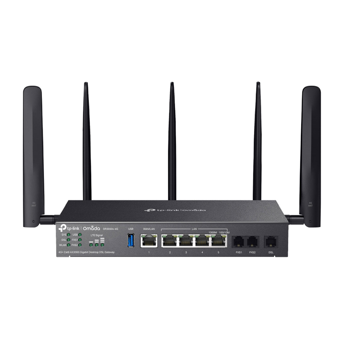 DR3650v-4G - Gateway DSL 4G+ Cat6 con WiFi 6 AX3000 e Supporto VPN per Reti Aziendali Veloci e Sicure - Omada