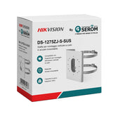 DS-1275ZJ-S-SUS Supporto Verticale per Montaggio su Palo in Acciaio Inox Bianco Portata 10 kg per Telecamere - Hikvision