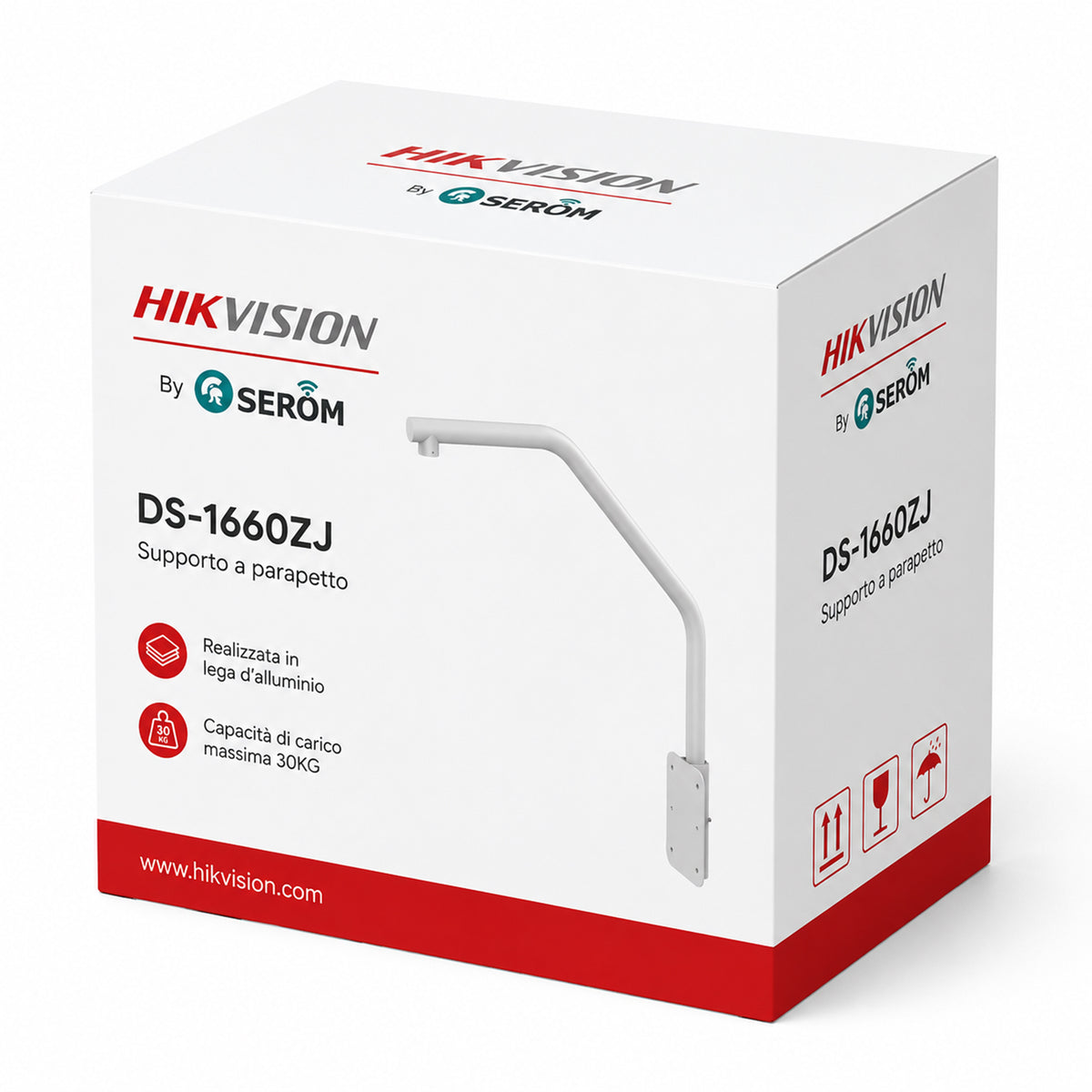 DS-1660ZJ – Aluminium-Überwachungskamerahalterung, 30 kg Tragkraft, Weiß – Hikvision