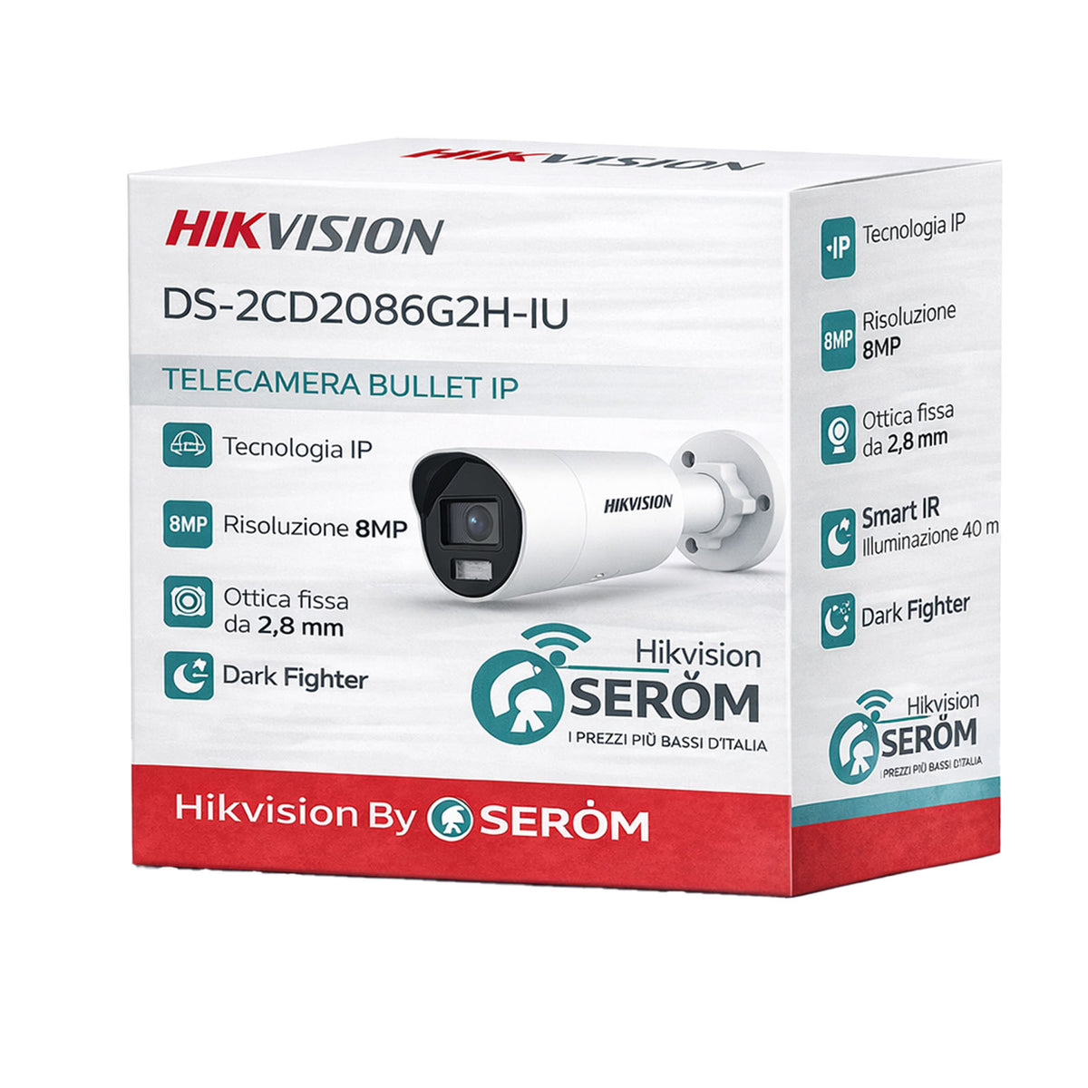 DS-2CD2086G2H-IU 8MP 4K IP PoE Bullet 2.8mm IR 40m Face Detection WDR 120dB H.265+ IP67 - Hikvision