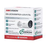 DS-2CD2087G3-LI2UY/SL - Telecamera IP 8MP PoE da Esterno ColorVu con Audio, AI AcuSense, Smart IR 40m e Obiettivo F1.0 2.8mm - Hikvision