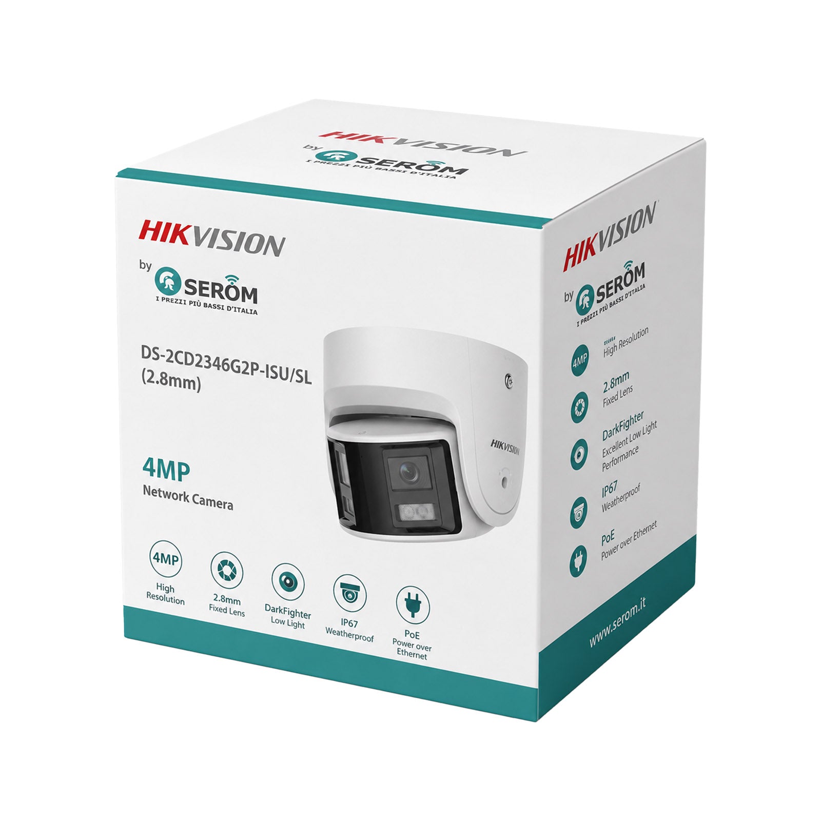 DS-2CD2346G2P-ISU/SL 4MP Panorama-IP-Kamera 180° AcuSense Live Guard IR 30m IP67 PoE AI - Hikvision