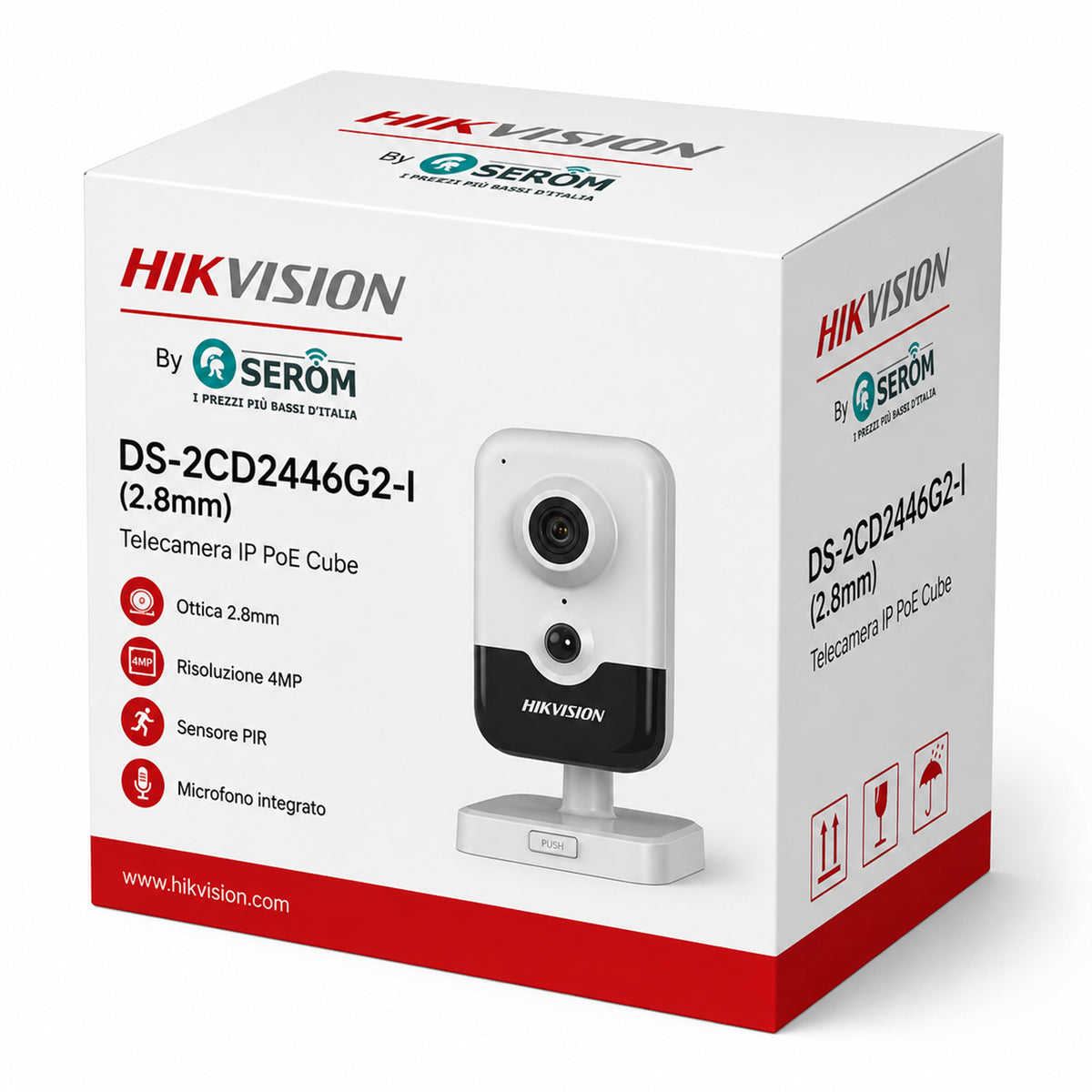 DS-2CD2446G2-I – 4-MP-Würfel-PoE-IP-Kamera (2,8 mm) mit KI-PIR-Sensor, Zwei-Wege-Audio, H.265+, microSD-Karte und Hik-Connect – Hikvision
