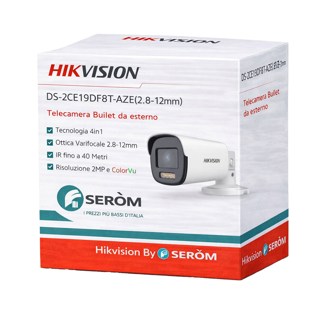 DS-2CE19DF8T-AZE 2MP Bullet 2.8-12mm AutoFocus Smart Light 40m IP68 WDR 130dB - Hikvision