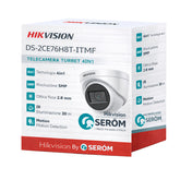 DS-2CE76H8T-ITMF 5MP 4in1 Turret 2.8mm EXIR 30m WDR 130dB IP67 Turbo HD TVI/AHD/CVI/CVBS - Hikvision