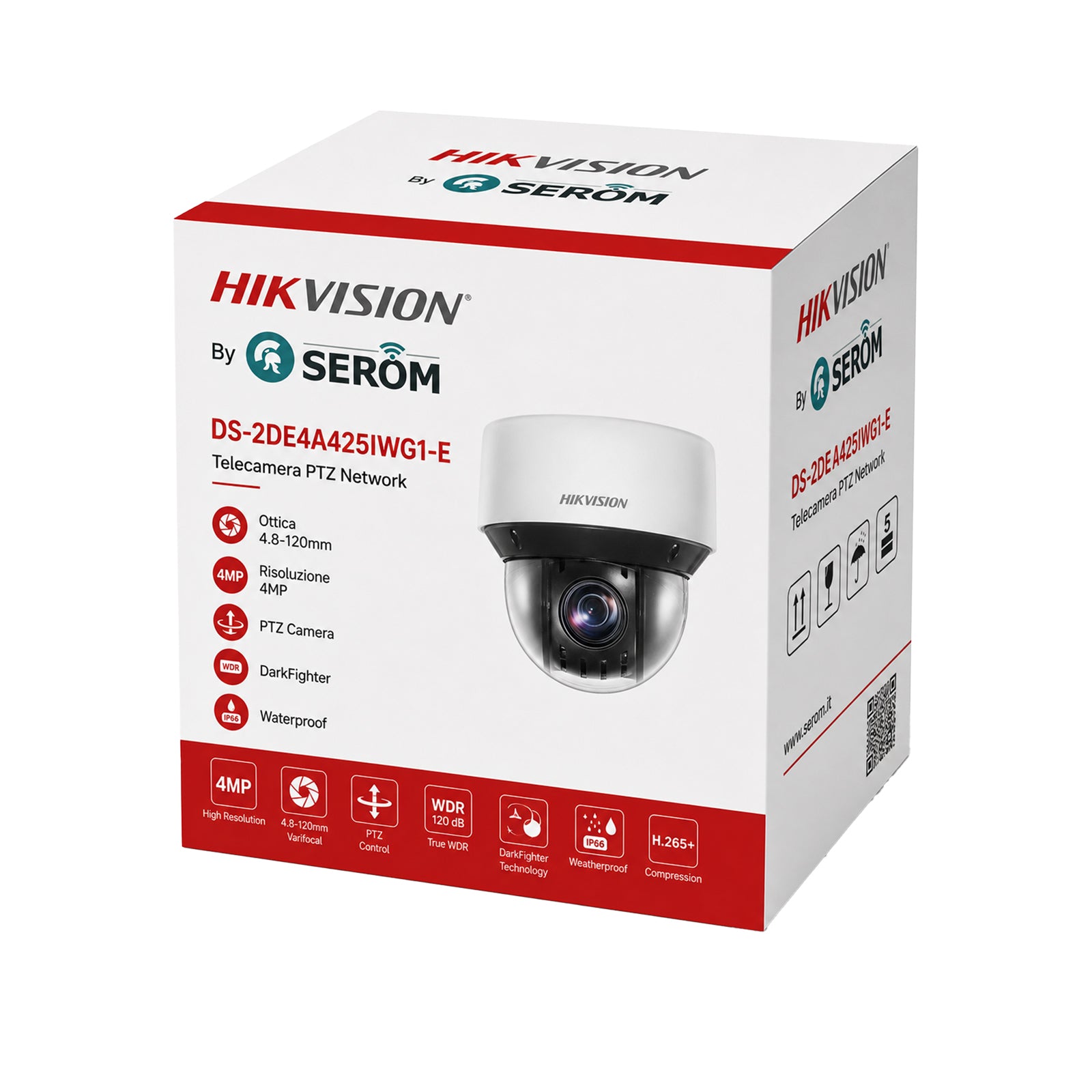 DS-2DE4A425IWG1-E Telecamera PTZ Speed Dome 4MP AI AcuSense Zoom Ottico 25x DarkFighter IP67 H.265+ - Hikvision
