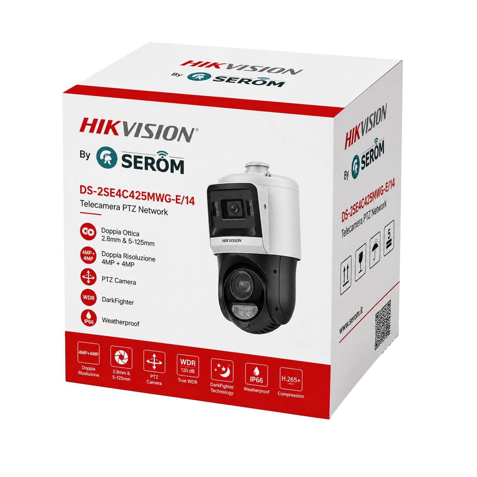 DS-2SE4C425MWG-E/14 TandemVu Telecamera PTZ IP 4MP AI ColorVu Zoom 25x DarkFighter AcuSense IP67 - Hikvision