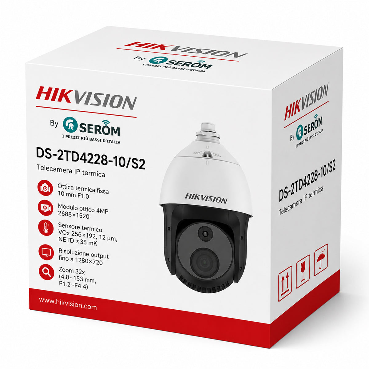 DS-2TD4228-10/S2 – Bi-Spectrum PTZ Wärmebildkamera, 4 MP, 32-facher Zoom, KI-Branderkennung, IP66, Hi-PoE – Hikvision