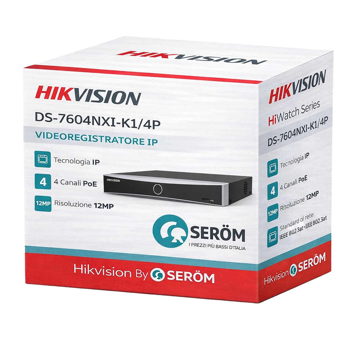 Hikvision Digital Technology DS-7604NXI-K1/4P Videoregistratore di rete (NVR) 1U Nero