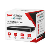 DS-7632NXI-K2/16P NVR AcuSense 32 Canali 12MP 16 PoE H.265+ AI Motion 2.0 HDMI 4K 2 HDD - Hikvision