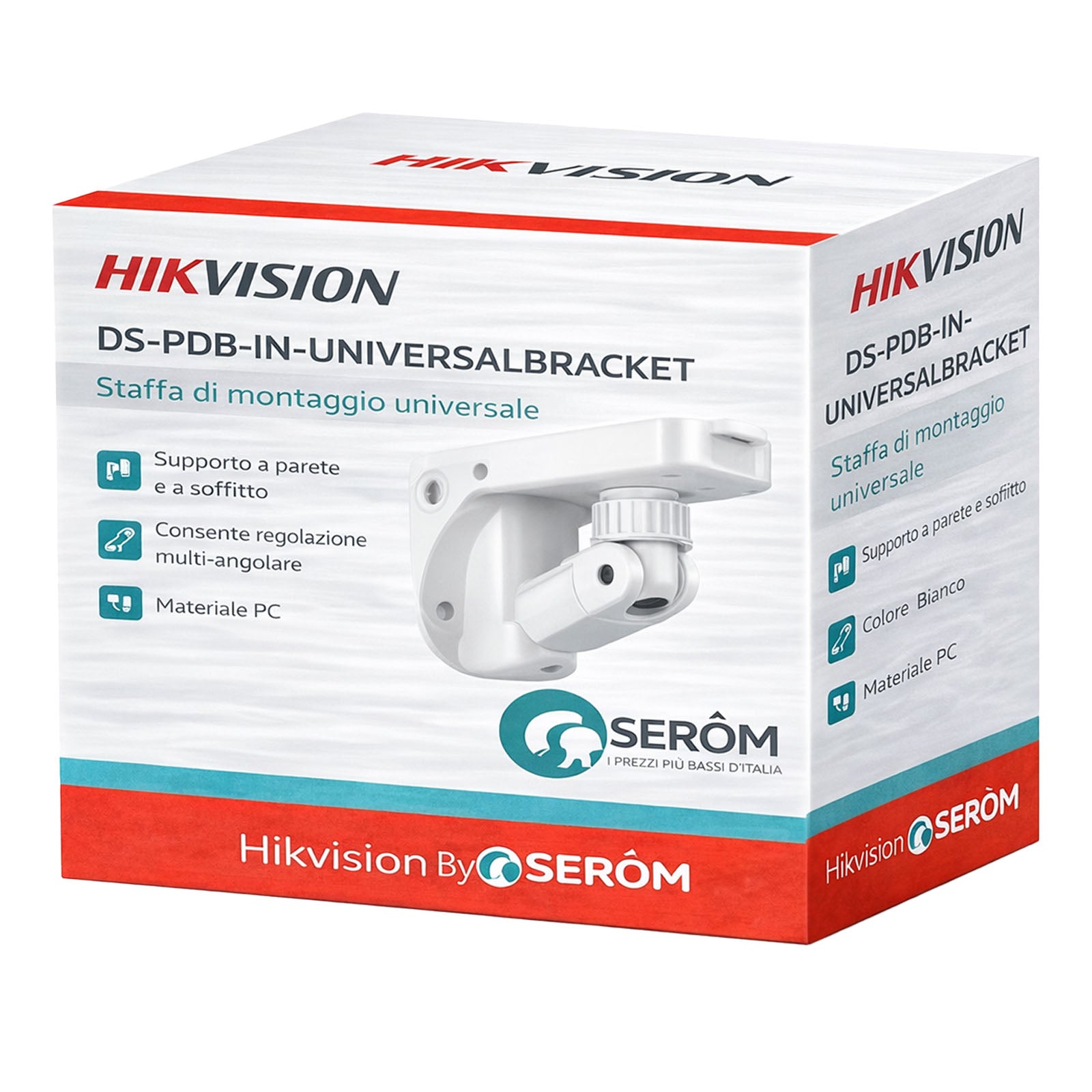 Hikvision Digital Technology DS-PDB-IN-Universalbracket Staffa di supporto Bianco Policarbonato 1 pz