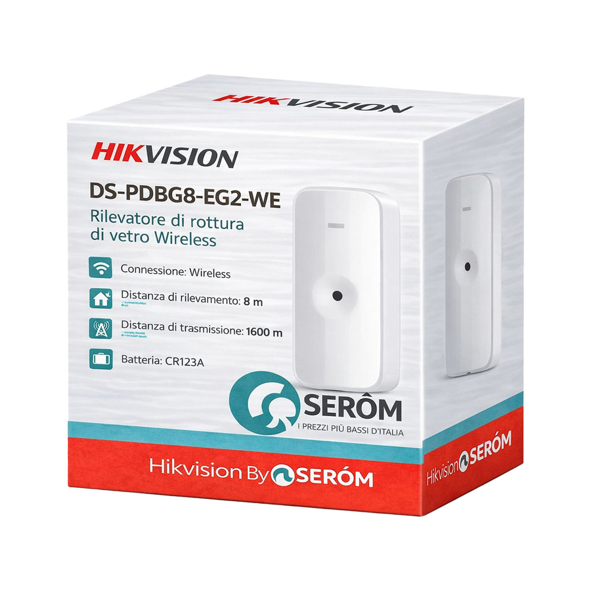Hikvision Digital Technology DS-PDBG8-EG2-WE rilevatore di rottura di vetro Wireless