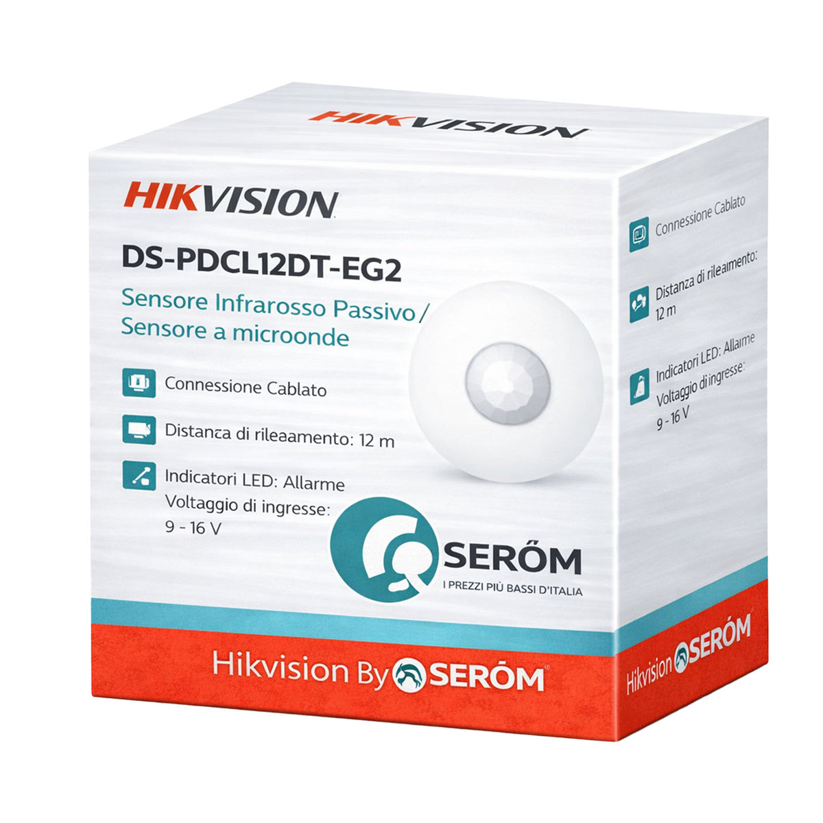 Hikvision Digital Technology DS-PDCL12DT-EG2 rilevatore di movimento Sensore a raggi infrarossi passivo (PIR)/Sensore a microonde Cablato Soffitto Bianco