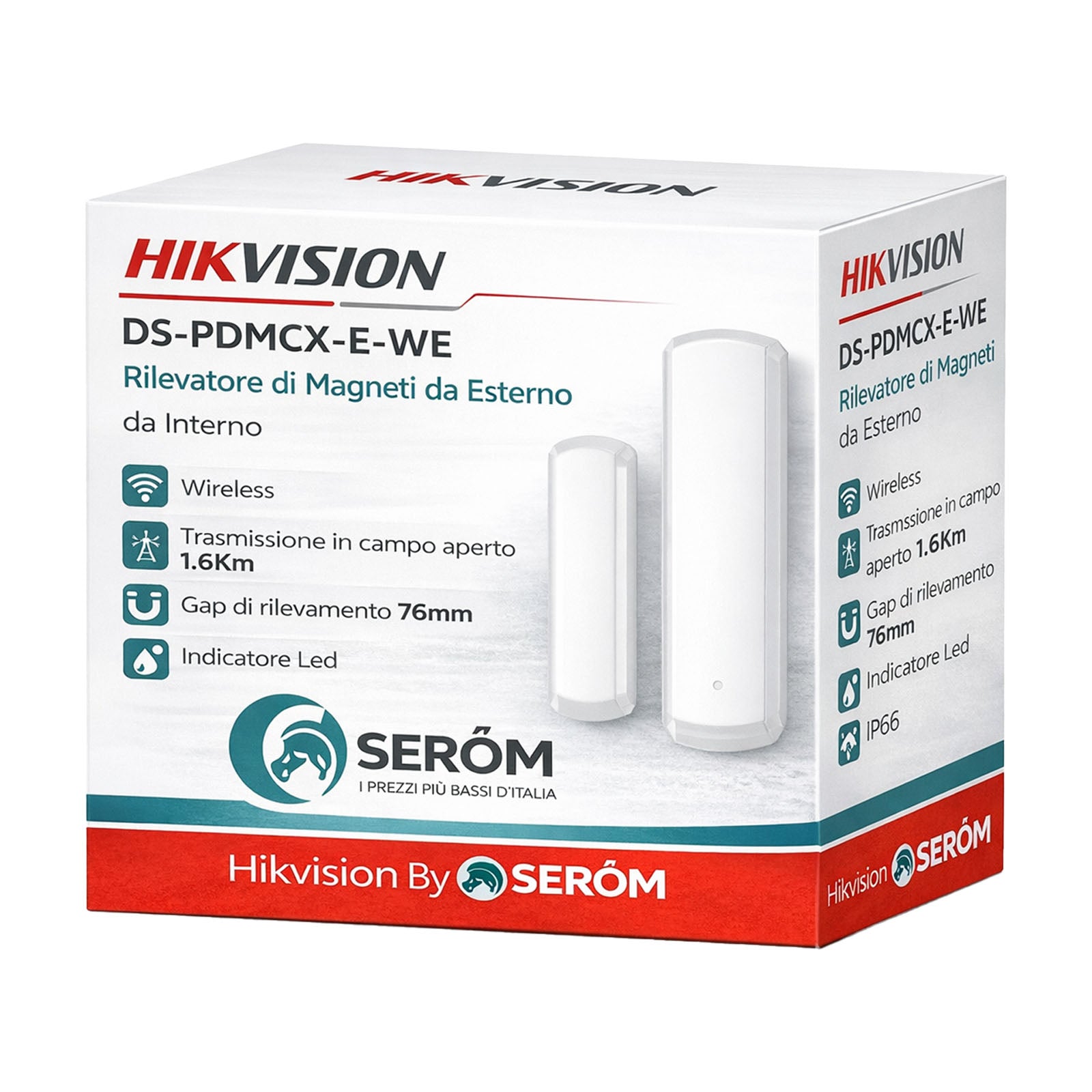 Hikvision Digital Technology DS-PDMCX-E-WE sensore per porta-finestra Wireless Bianco