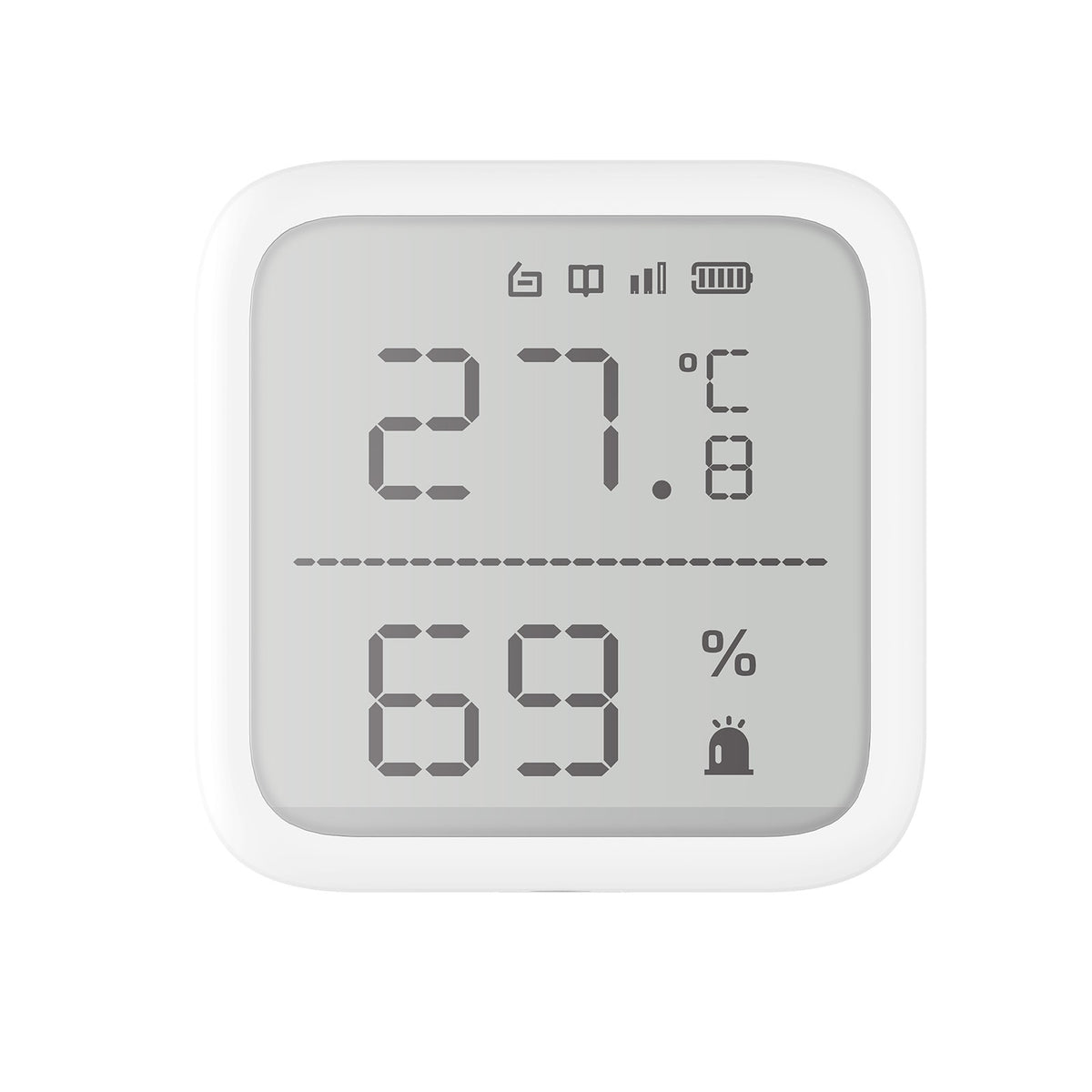 DS-PDTPH-E-WE - Rilevatore Temperatura Wireless con Display 2,7", App Remota e Sonda Esterna - Hikvision
