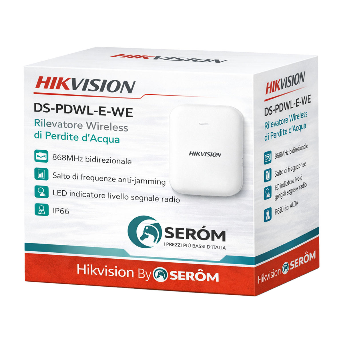 DS-PDWL-E-WE AXPro Rilevatore Perdite Acqua Wireless 868MHz IP66 Anti Allagamento con Sonda - Hikvision