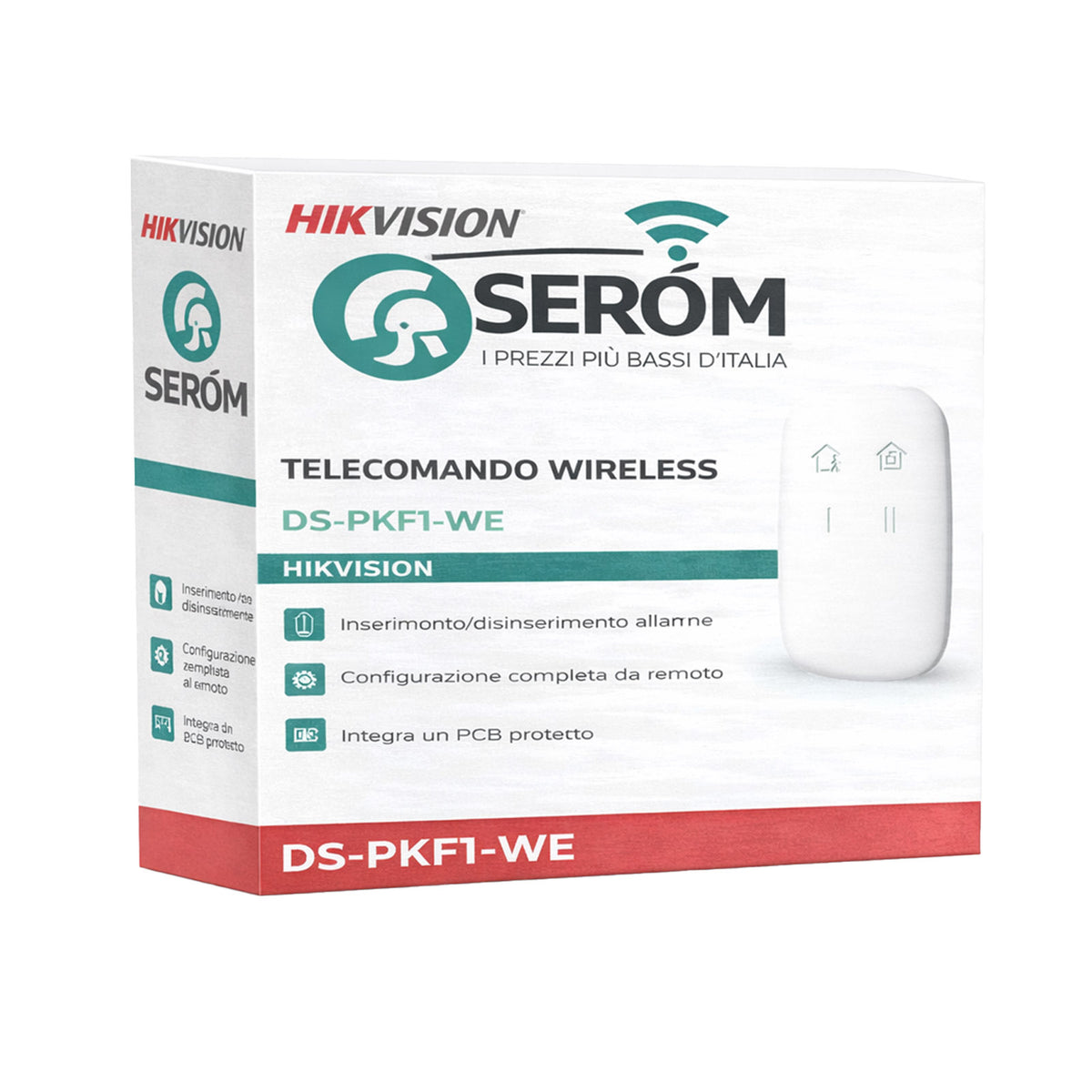 DS-PKF1-WE - Telecomando Allarme Wireless 868MHz con Controllo Remoto App - Hikvision