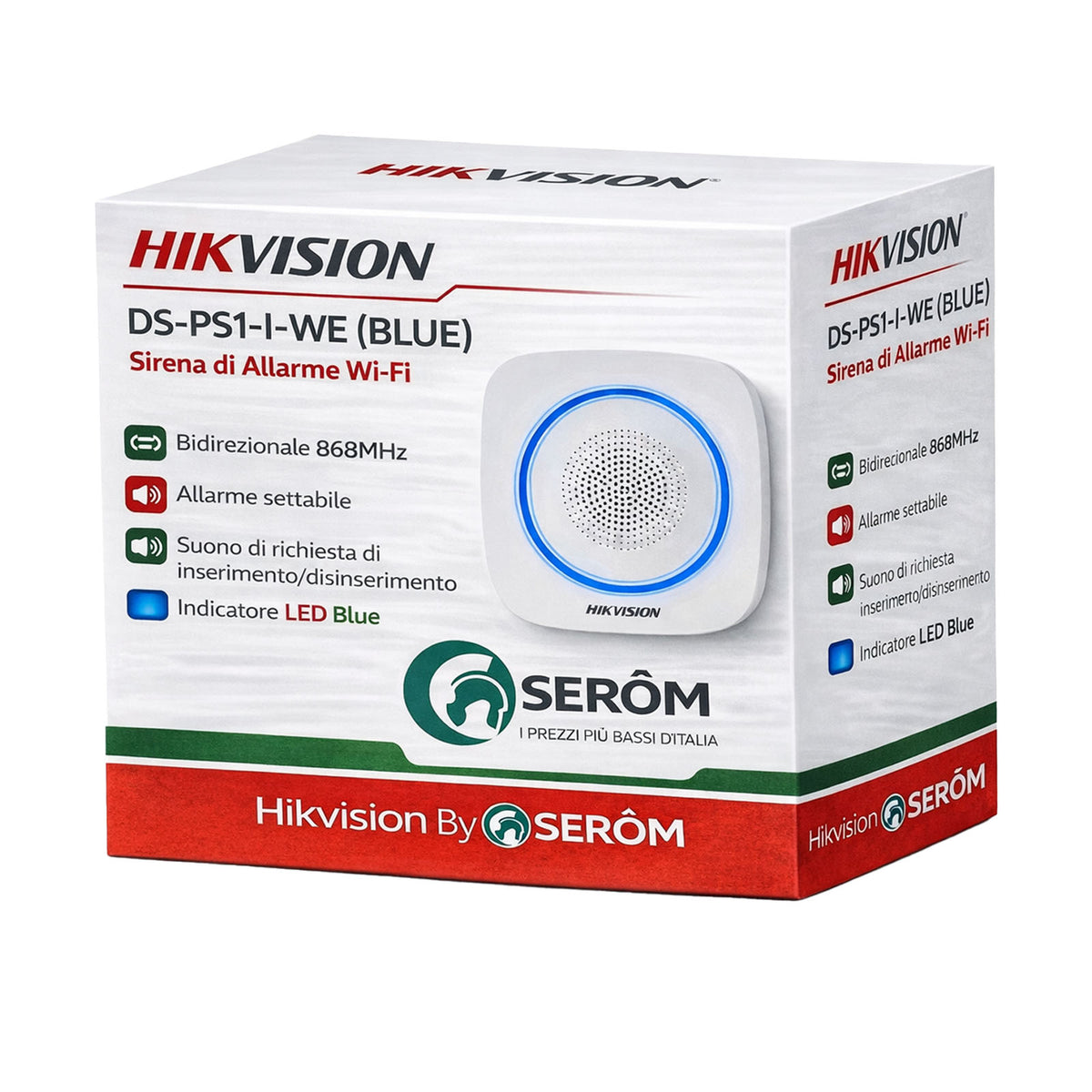 Hikvision AXPro - Sirena Allarme WiFi 868 MHz-Led Blue