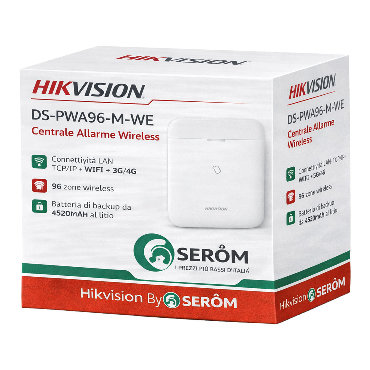 DS-PWA96-M-WE AXPro Centrale Allarme Wireless 96 Zone LAN WiFi 4G 48 Utenti Hik-Connect- Hikvision