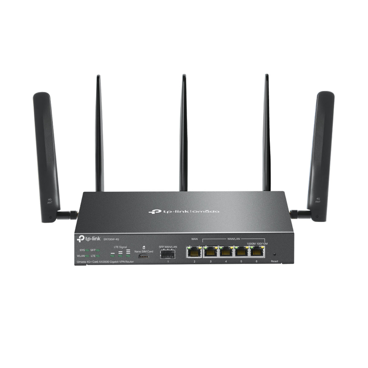 ER706W-4G - Router VPN WiFi 6 Multi-Gigabit con Connettività 4G LTE, Gestione Cloud SDN e Supporto IPSec/OpenVPN/WireGuard - Omada