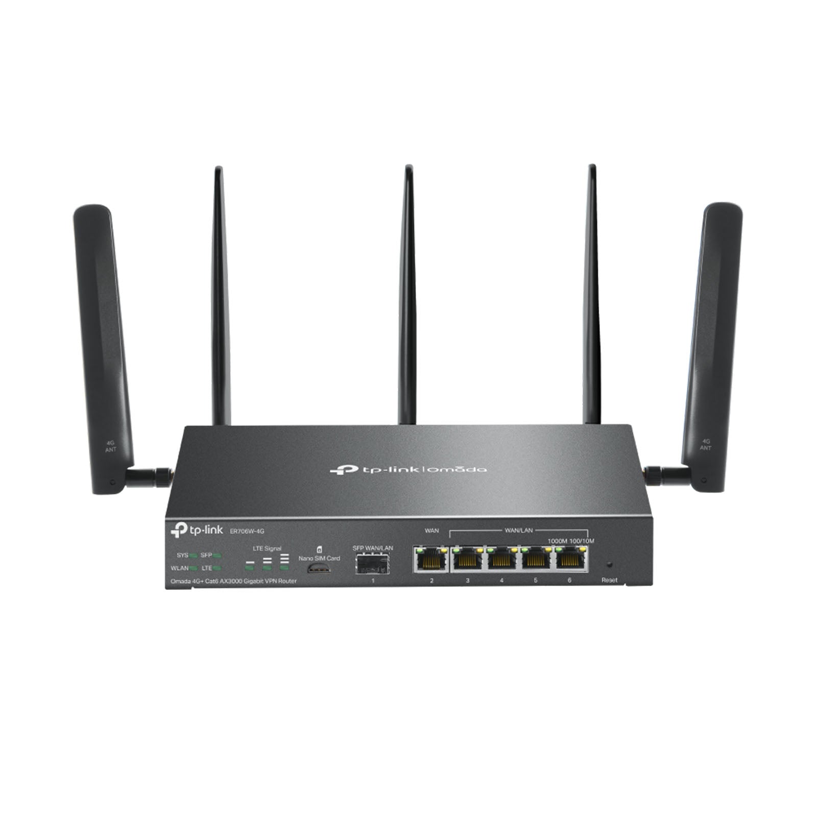 ER706W-4G - Router VPN WiFi 6 Multi-Gigabit con Connettività 4G LTE, Gestione Cloud SDN e Supporto IPSec/OpenVPN/WireGuard - Omada