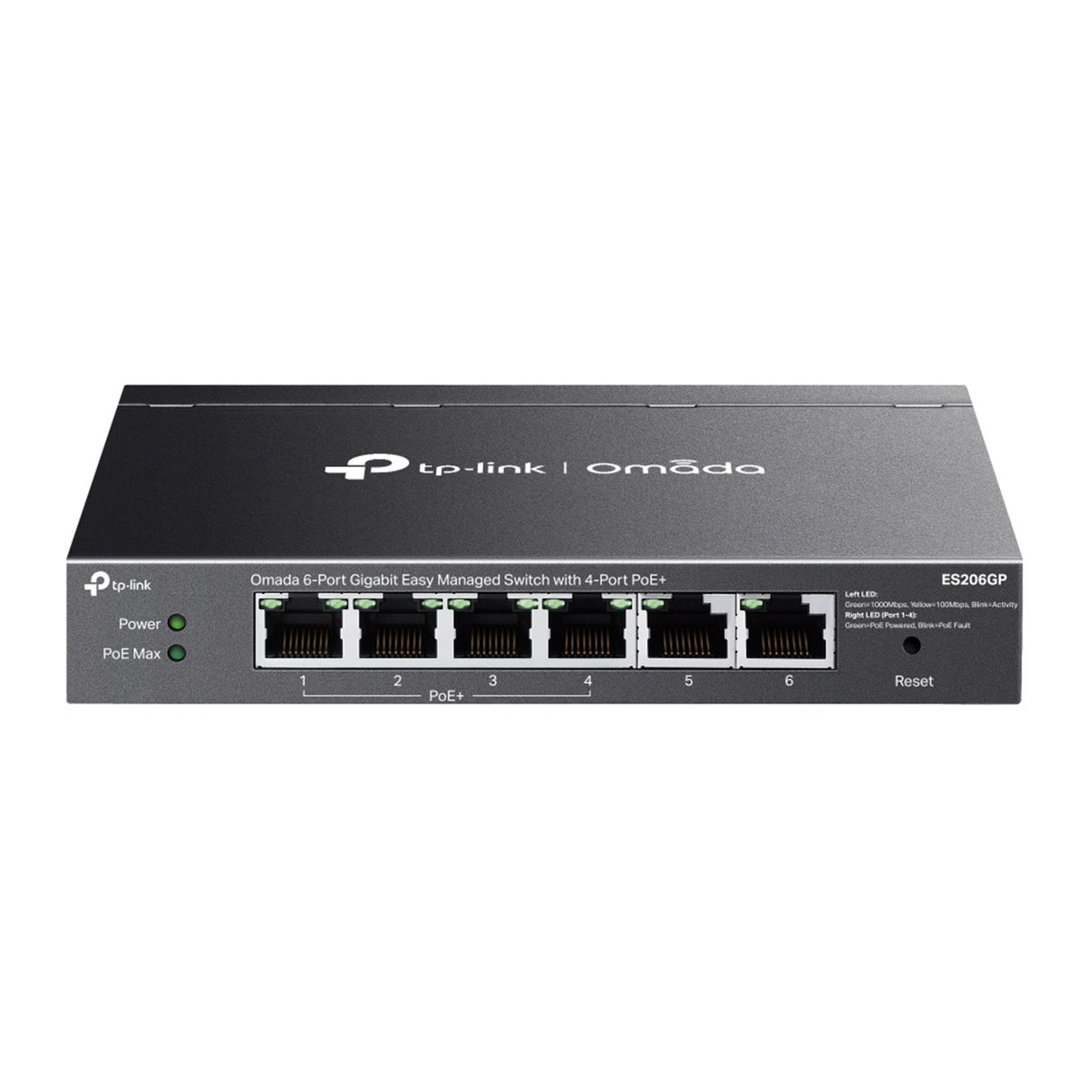ES206GP - Switch Gigabit 6 Porte con 4 PoE+ Easy Managed, Gestione Cloud SDN e Funzioni VLAN QoS per Reti Aziendali- Omada