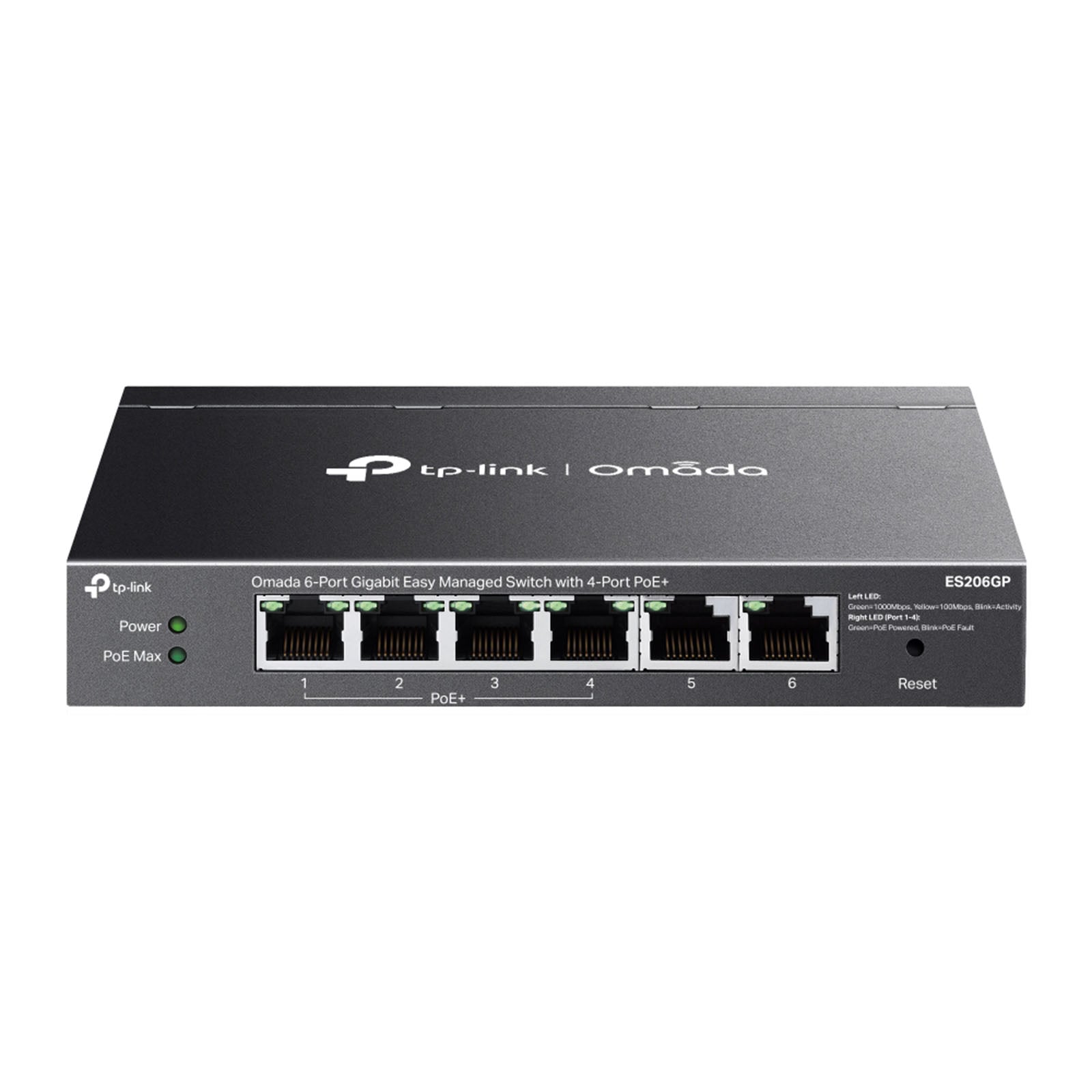 ES206GP - Switch Gigabit 6 Porte con 4 PoE+ Easy Managed, Gestione Cloud SDN e Funzioni VLAN QoS per Reti Aziendali- Omada