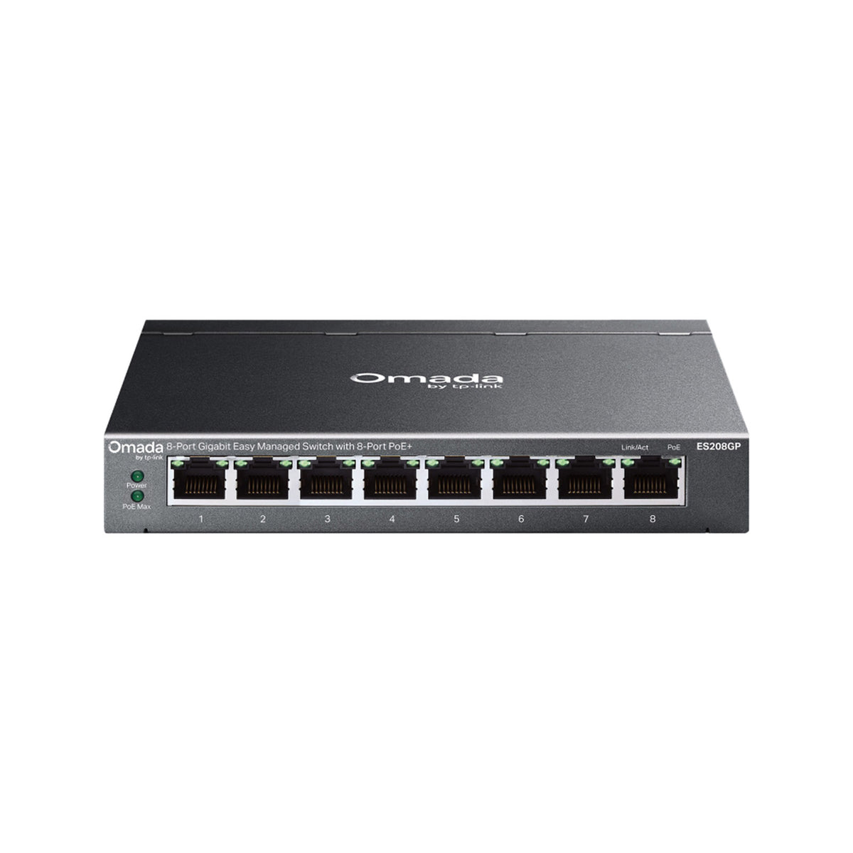 ES208GP Omada Switch Gigabit 8 Porte PoE+ 64W, 802.3af/at, VLAN, QoS e Gestione Cloud Omada SDN