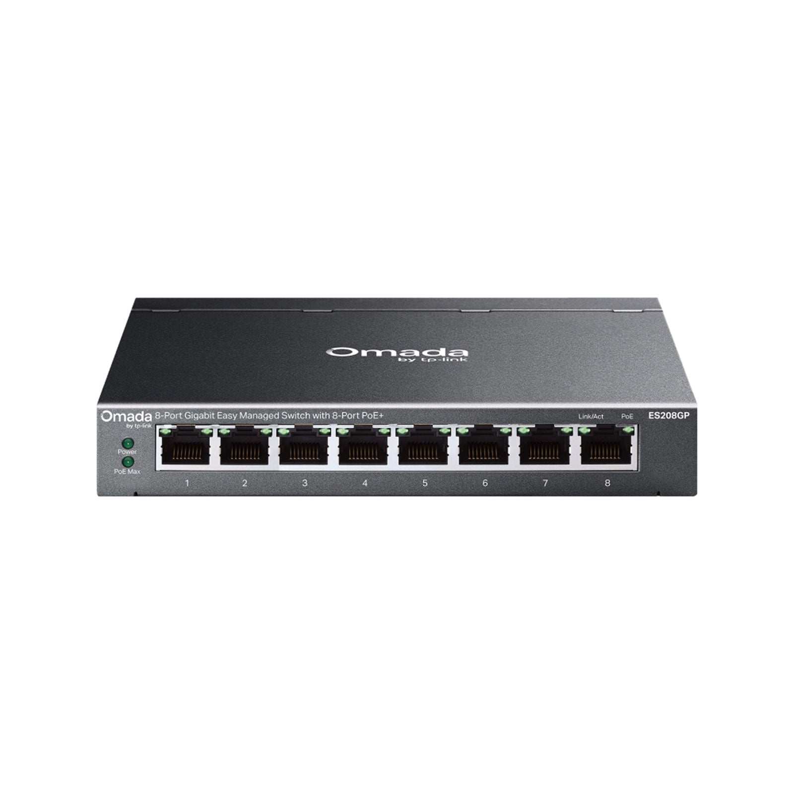 ES208GP Omada Switch Gigabit 8 Porte PoE+ 64W, 802.3af/at, VLAN, QoS e Gestione Cloud Omada SDN