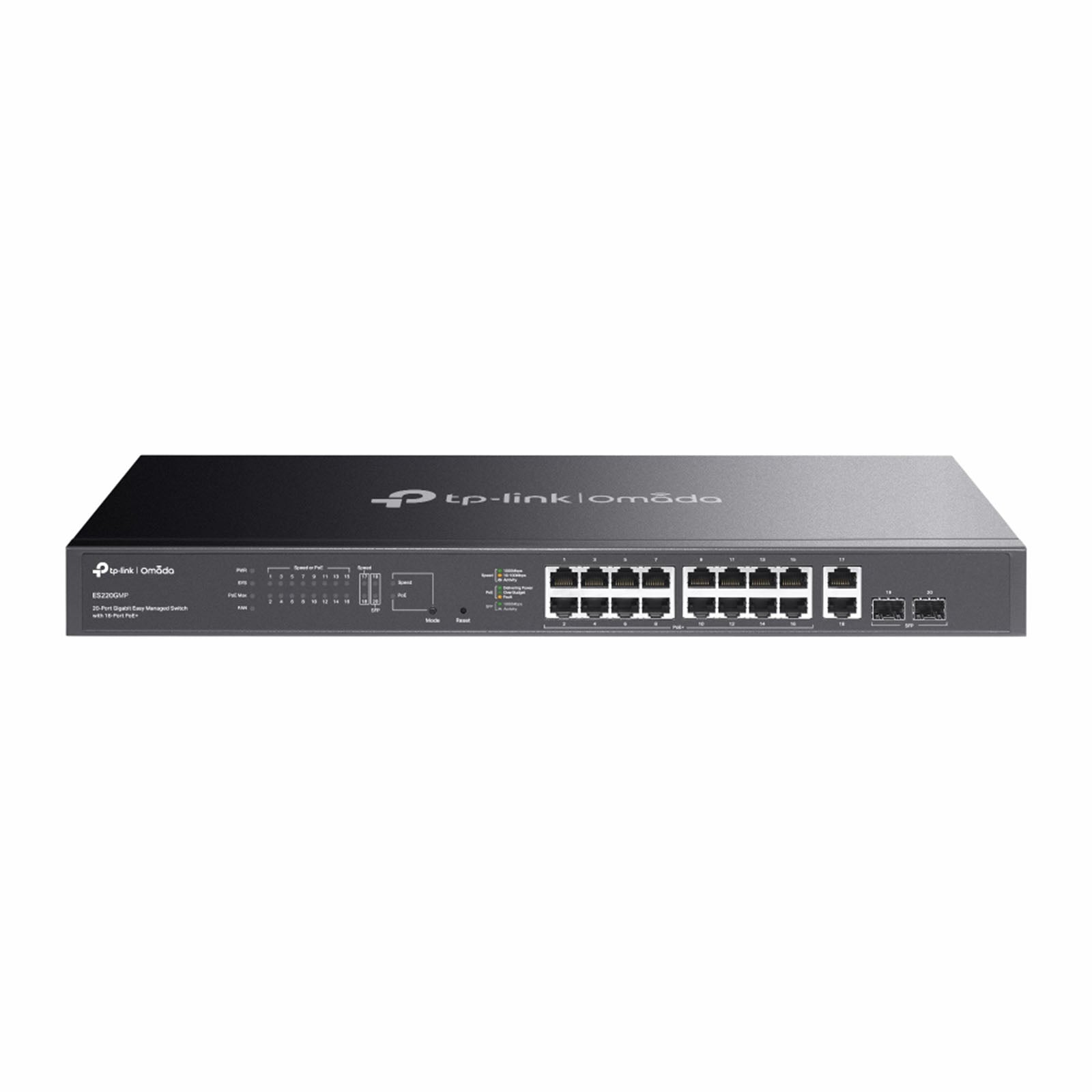 ES220GMP - Switch Gigabit 20 Porte PoE+ 250W con Gestione Cloud SDN e Slot SFP per Reti Aziendali - Omada