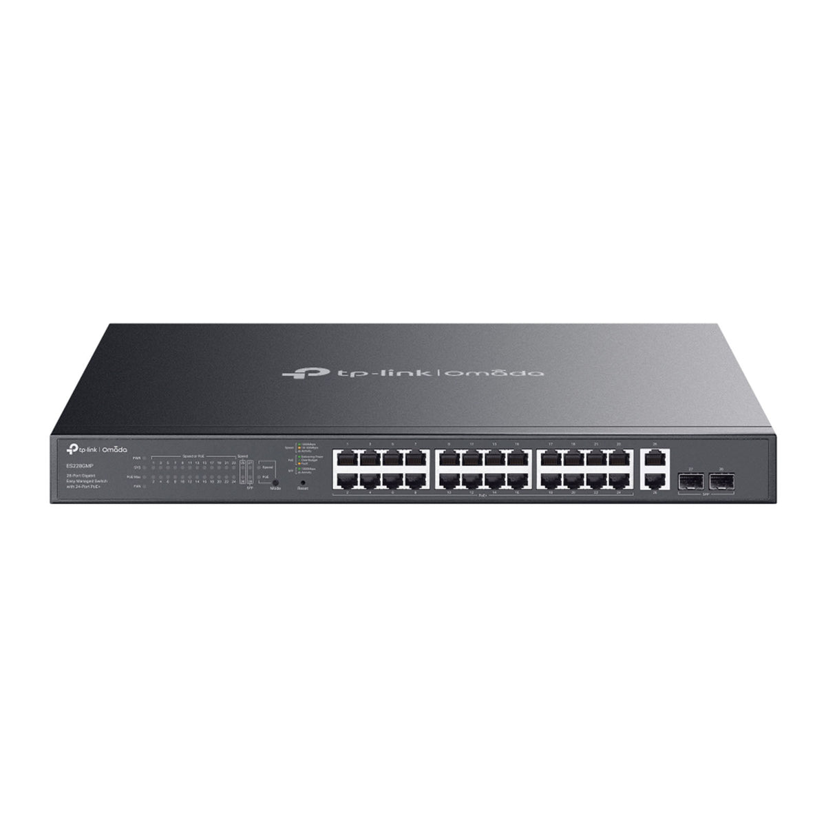 ES228GMP - Switch Gigabit 24 Porte PoE+ 384W con Gestione Cloud SDN e 2 Slot SFP per Reti Aziendali - Omada