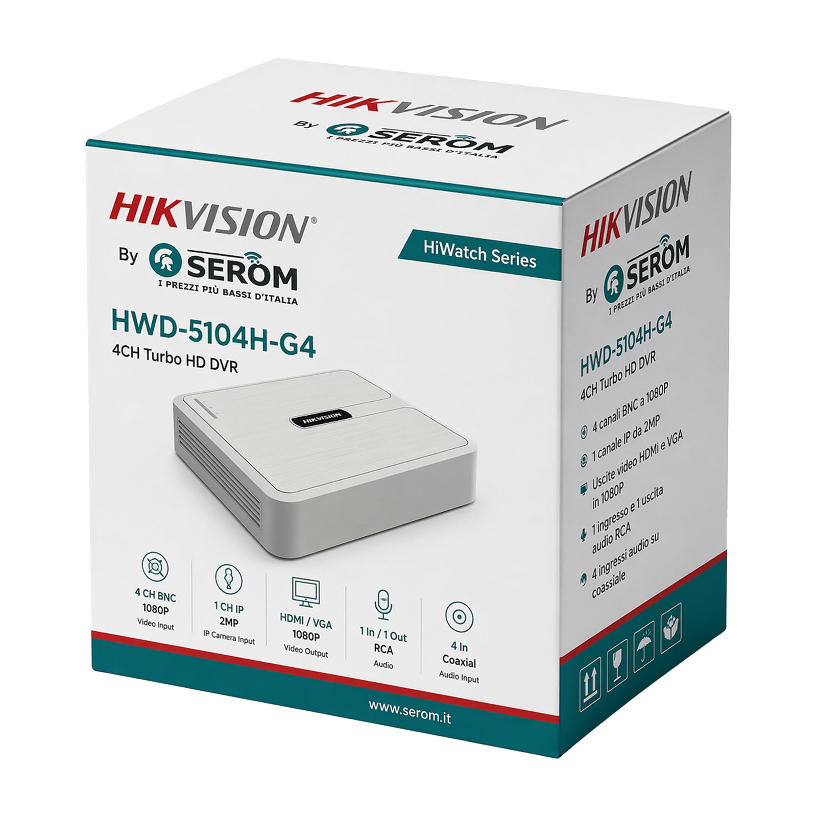HWD-5104H-G4 - DVR 4 canali Serie HiWatch 5in1 - Hikvision