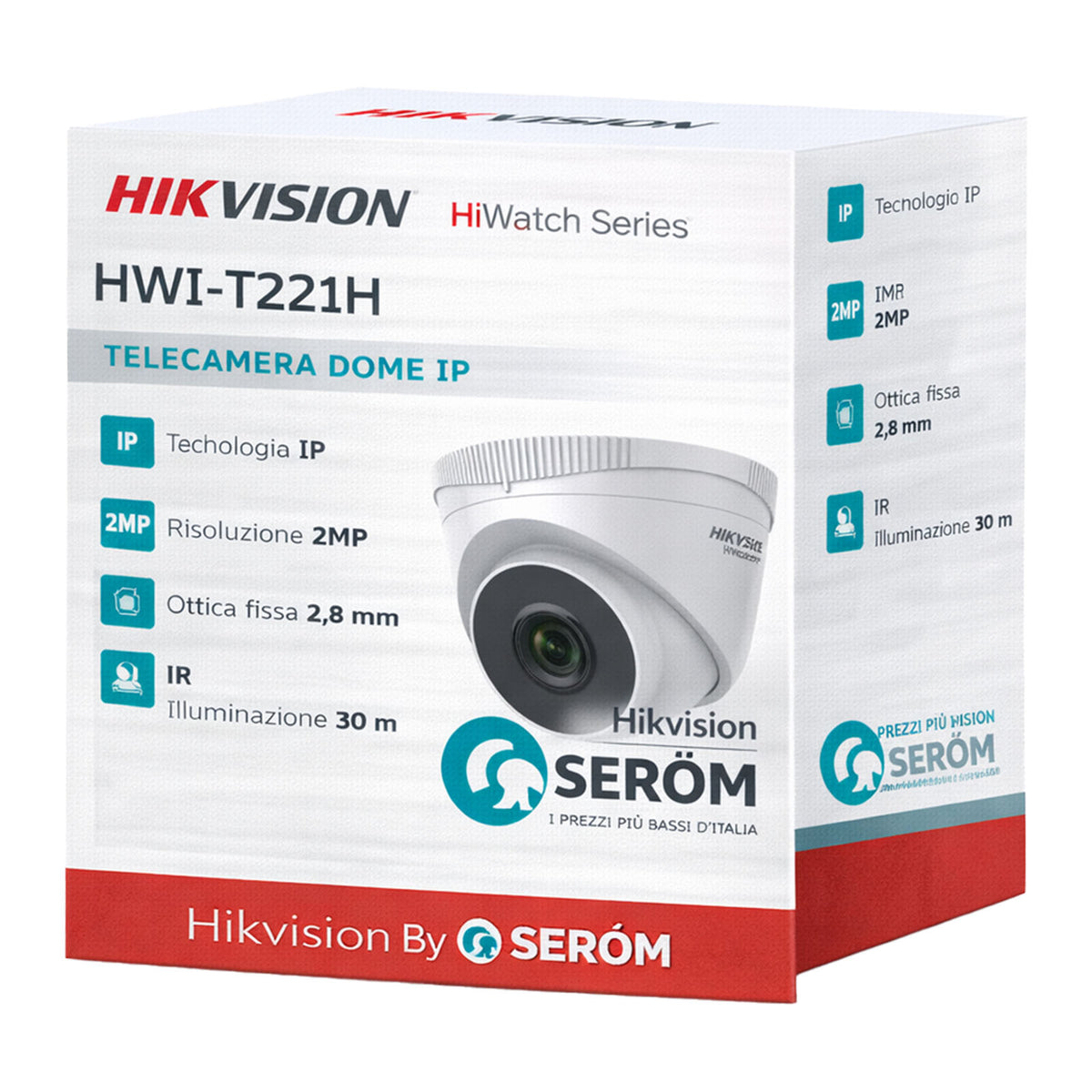 HWI-T221H(C) - telecamera IP da esterno dome ottica fissa 2.8mm IR 30m 2MP   HiWatch - Hikvision