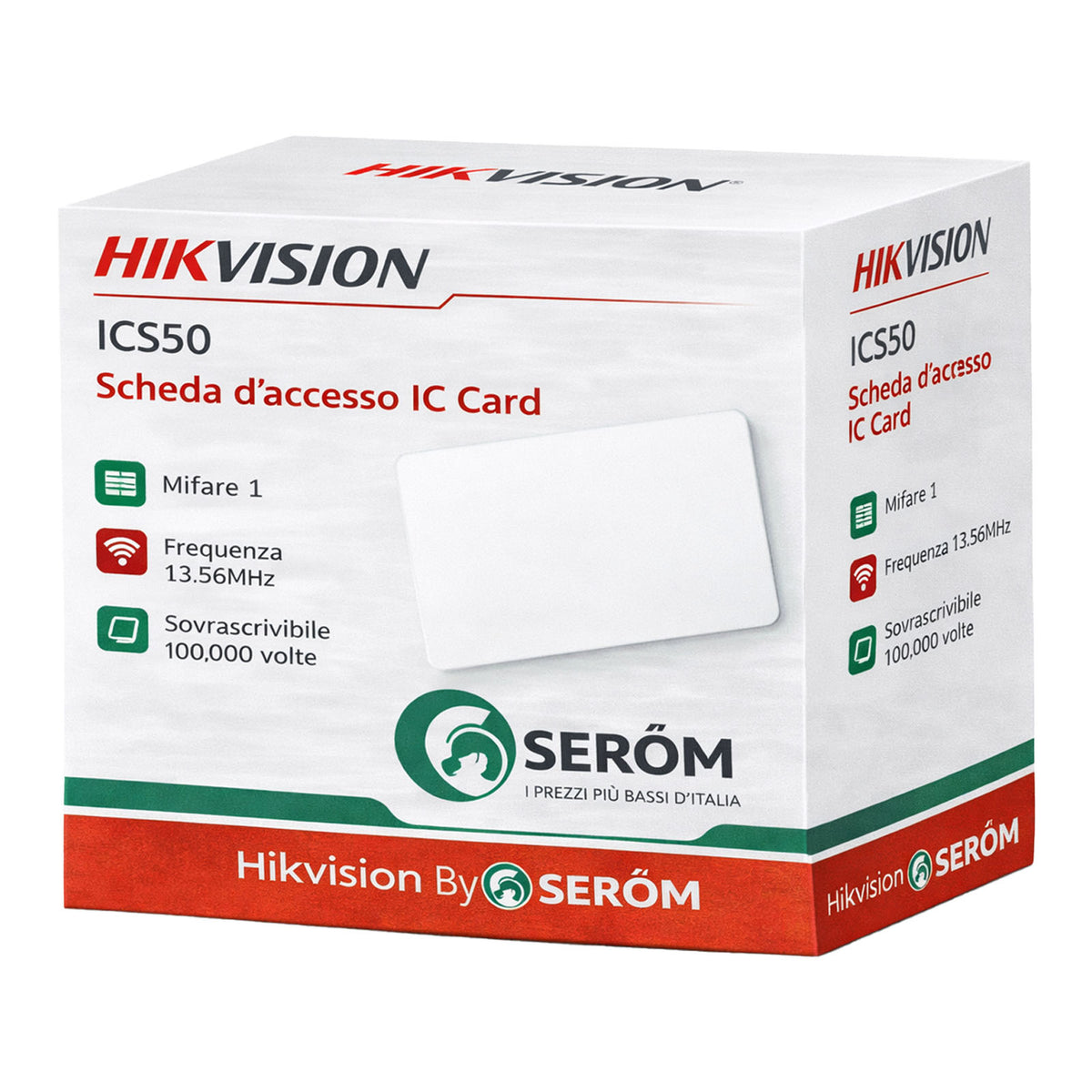 IC S50 Mifare 1 Scheda Accesso RFID 13.56MHz EEPROM 100.000 Scritture Controllo Accessi - Hikvision